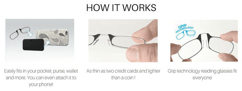 Thin optics Reading Glasses