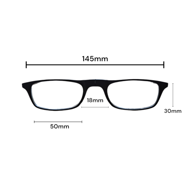 NeckSpec Magnetic reading glasses classic measurements