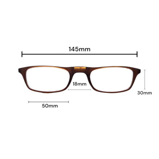 NeckSpec Magnetic reading glasses classic brown